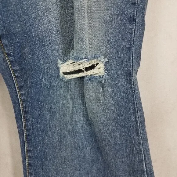 NEW SLINK Size 18 Boot Cut Curvy Denim Jeans Distressed in Erica Blue Wash Boot Cut